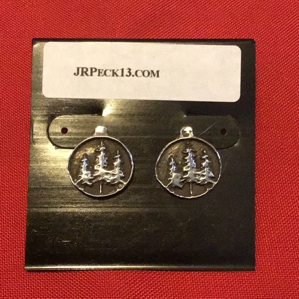 925 Xmas Tree of Life post earrings
